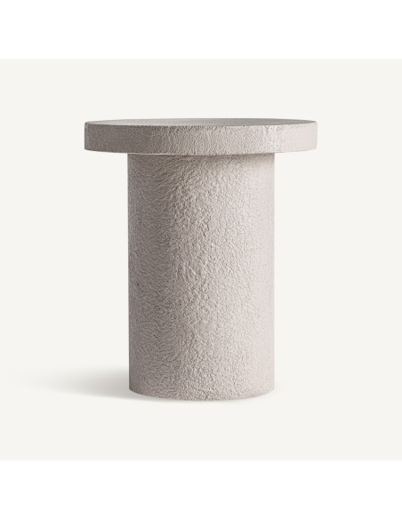 Mesa de Centro Banfe en Cemento Blanco Roto – Vical Home (48×48×56 cm)