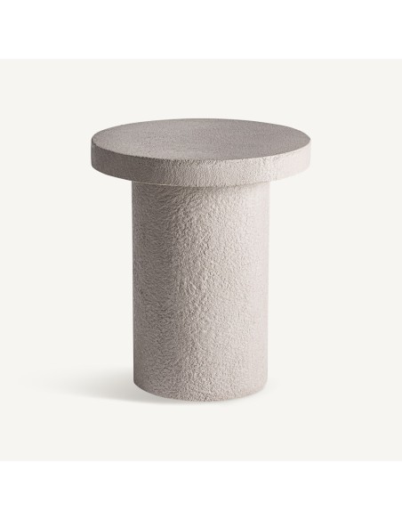 Mesa de Centro Banfe en Cemento Blanco Roto – Vical Home (48×48×56 cm)
