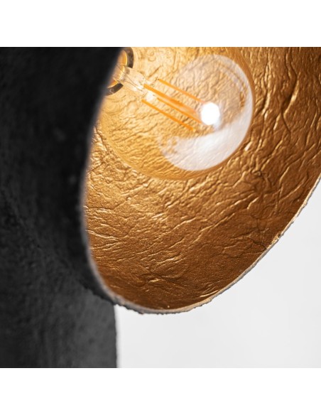 Lámpara de Pie Lierop Negra de Vical Home con Interior Dorado