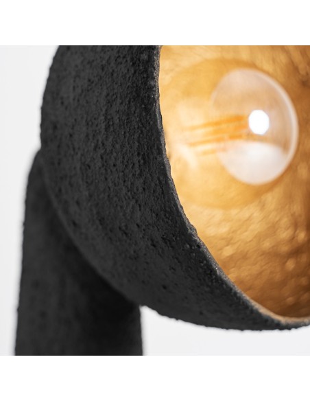 Lámpara de Pie Lierop Negra de Vical Home con Detalles en Oro