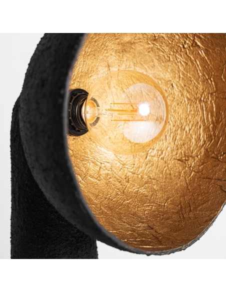 Lámpara de Pie Lierop Negra de Vical Home con Detalles en Oro