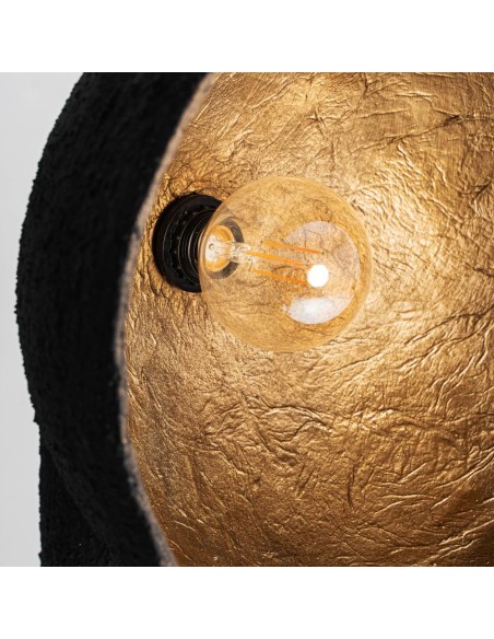 Lámpara de Pie Lierop Negra de Vical Home con Acabado Dorado