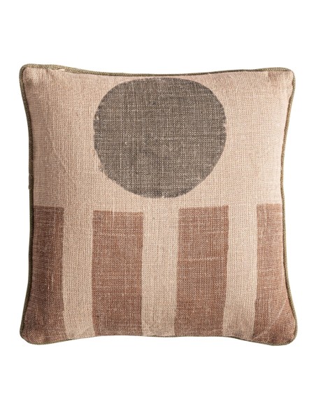 Cojín Amun de yute beige con fibra natural marrón – Vical Home | 45x20x45 cm