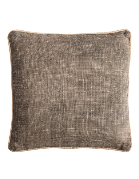Cojín Calisto de yute beige con fibra natural verde – Vical Home | 45x20x45 cm