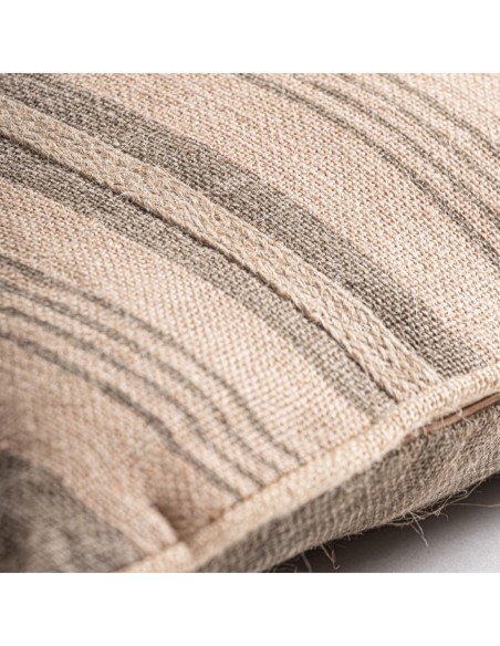 Cojín Calisto de yute beige con fibra natural verde – Vical Home | 45x20x45 cm