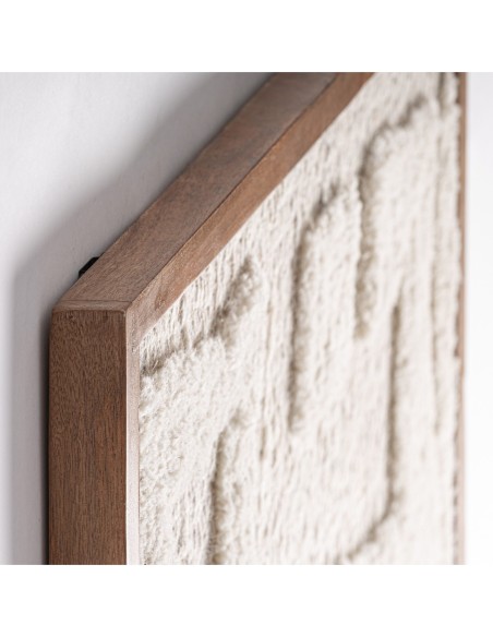 Cuadro Triton Contemporáneo en Algodón Beige y Madera de Mango – Vical Home