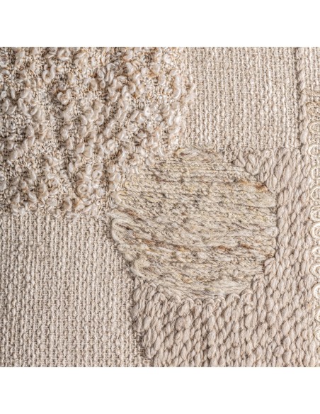 Cuadro Tum Contemporáneo en Algodón Tonos Neutros y Madera de Mango – Vical Home