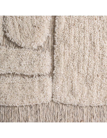 Cuadro Triton Contemporáneo en Algodón Beige y Madera de Mango – Vical Home