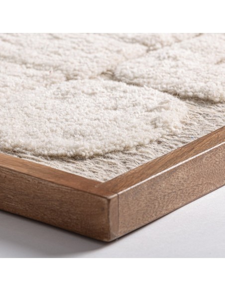 Cuadro Triton Contemporáneo en Algodón Beige y Madera de Mango – Vical Home