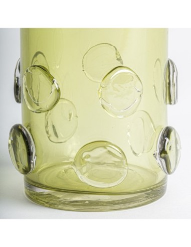 Jarrón Kio Pequeño de Vidrio Verde Traslúcido –...