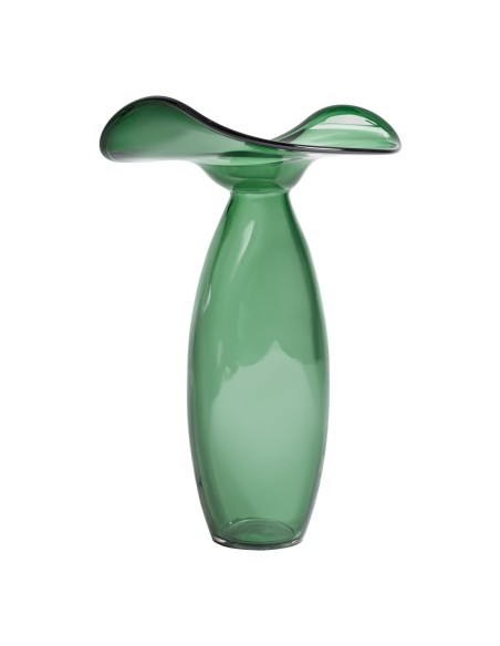 Jarrón Akari Vidrio Verde Traslúcido 37x32x55 cm – Vical Home