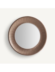 Espejo Zermatt Redondo de Vical Home en Nogal Claro