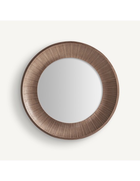Espejo Zermatt Redondo de Vical Home en Nogal Claro