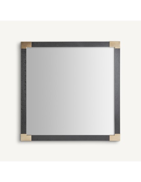 Espejo Delmont de Vical Home en Fresno Negro y Detalles Dorados | Estilo Art Déco Moderno