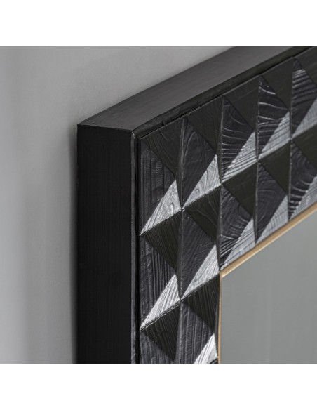 Espejo Morzine de Vical Home en Fresno Negro con Detalles Dorados | Estilo Art Déco
