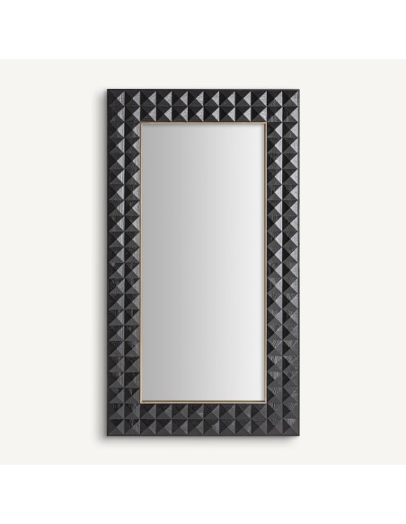 Espejo Morzine de Vical Home en Fresno Negro con Detalles Dorados | Estilo Art Déco