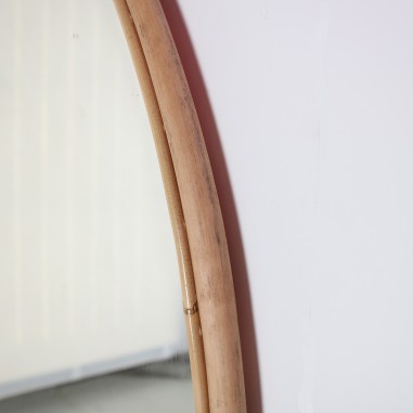 Espejo Bannhe en bambú marrón Ø160 cm