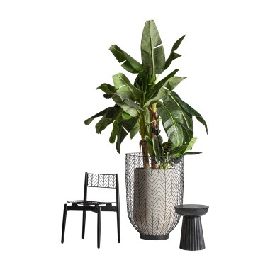 Macetero j/2 plissé metal