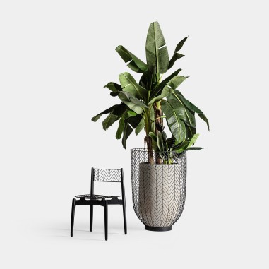 Macetero j/2 plissé metal