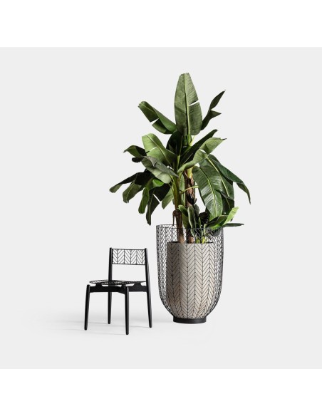 Macetero j/2 plissé metal