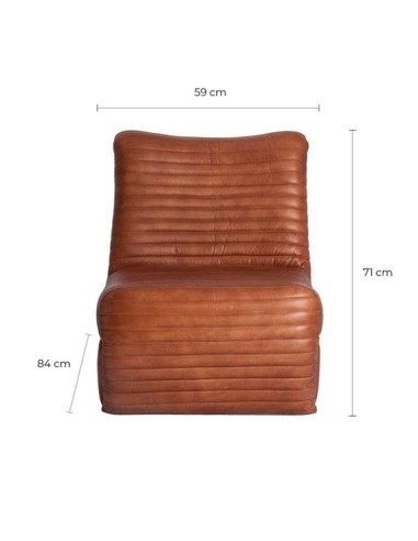 Sillón de Cuero Marrón y Hierro Almstock –...