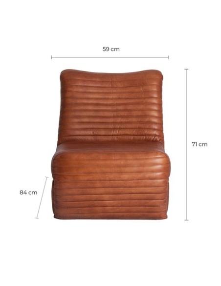 Sillón de Cuero Marrón y Hierro Almstock – VICAL Home