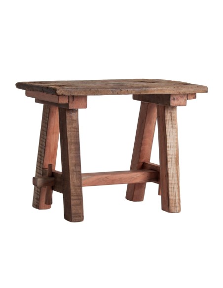 Taburete Artesanal de Madera Reciclada – Vical Home