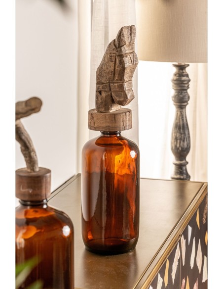 Botella Decorativa Vintage Vical Home – Caballo de Madera y Historia Artesanal