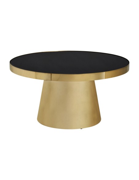 Mesa de centro Aigen de VICAL HOME – Estilo Art Decó en Espejo, Acero y Acabado Oro/Negro