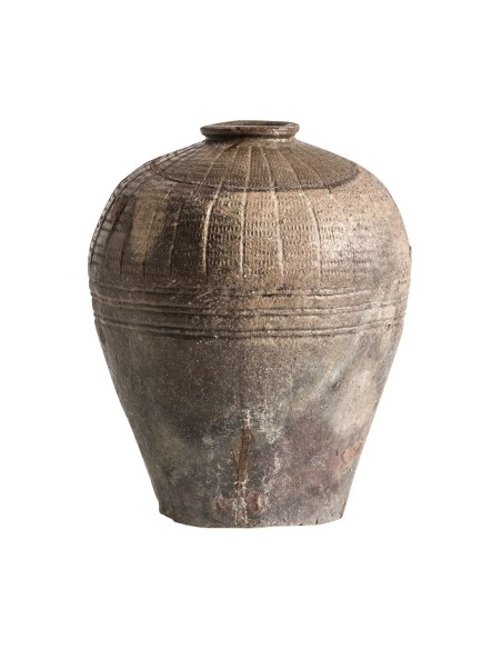Jarrón Gawan de Vical Home – Jarrón decorativo de cerámica chocolate envejecida estilo oriental 48 cm