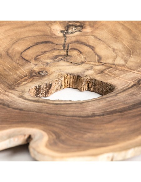 Centro Ikuah de Vical Home en Madera de Teka Marrón – Diseño Étnico Artesanal