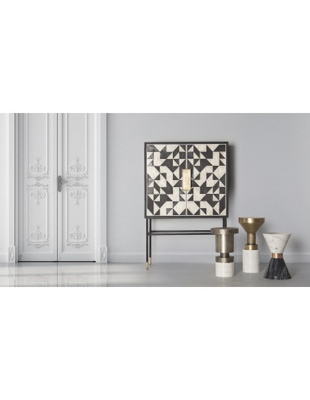 Mesa auxiliar Recke de VICAL – Estilo Art Decó en Latón, Mármol y Madera DM