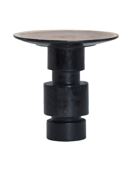 Mesa auxiliar sauris Redonda de Madera Tropical Negra – VICAL Home