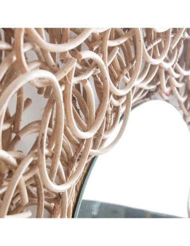 Espejo Redondo de Ratán Marrón – VICAL Home