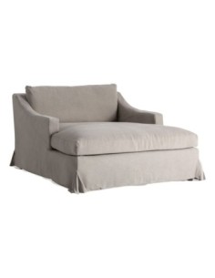 Chaise Longue Arsac de Lino Gris – Estilo Contemporáneo |...