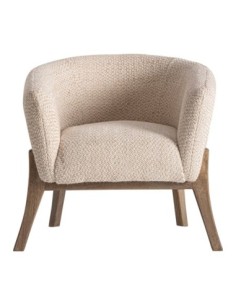 Sillón Liermo Contemporáneo en Yute Blanco Roto y Madera... 2