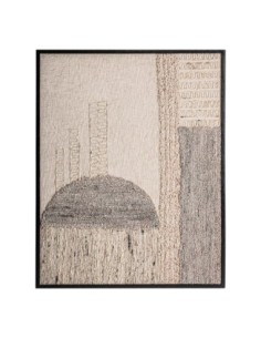 Cuadro Urzuri en yute y algodón con marco de madera de...