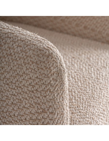 Sillón Liermo Contemporáneo en Yute Blanco Roto y Madera de Mango – Vical Home