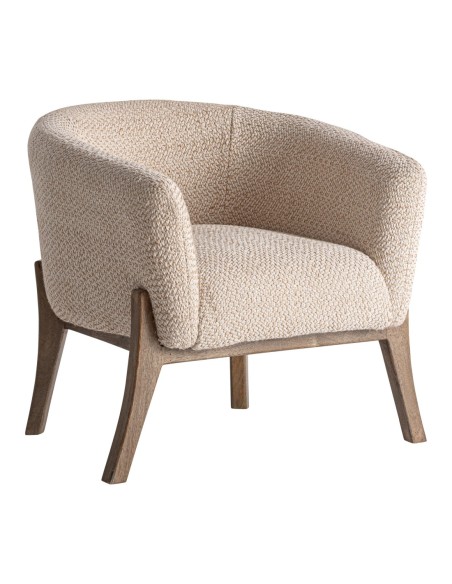 Sillón Liermo Contemporáneo en Yute Blanco Roto y Madera de Mango – Vical Home