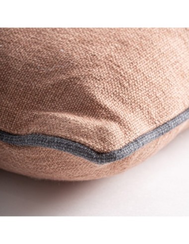 Cojín Saoia en lino marrón con fibra natural –...