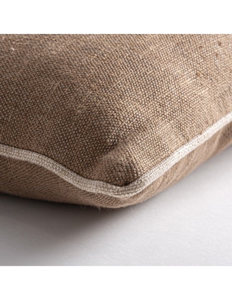 Cojín Nahia en lino marrón con fibra natural – Vical Home | 60x20x40 cm
