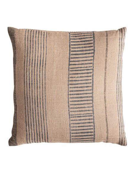 Cojín Khepri de yute beige con fibra natural negra – Vical Home | 45x20x45 cm
