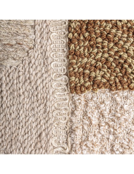 Cuadro Tum Contemporáneo en Algodón Tonos Neutros y Madera de Mango – Vical Home