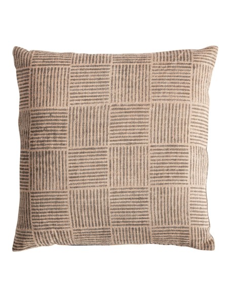 Cojín Khepri de yute beige con fibra natural negra – Vical Home | 45x20x45 cm