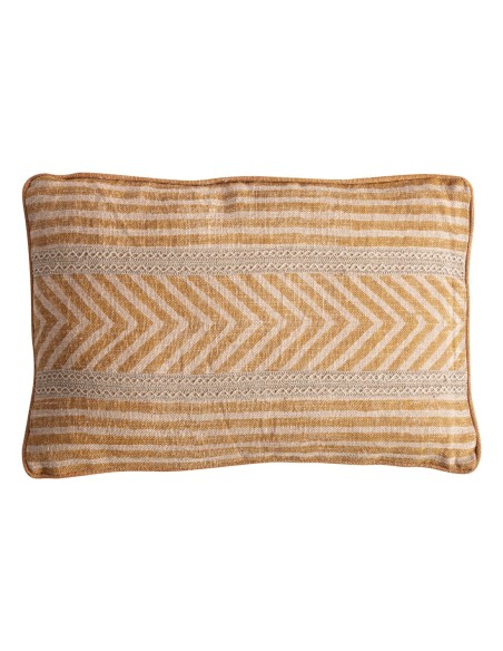 Cojín Osiris de yute beige y fibra natural ocre – Vical Home | 60x40 cm
