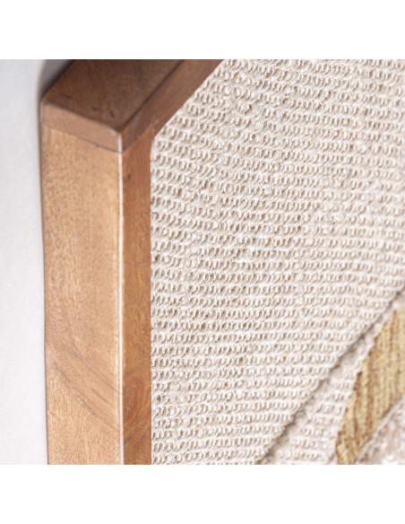 Cuadro Tum Contemporáneo en Algodón Tonos Neutros y Madera de Mango – Vical Home