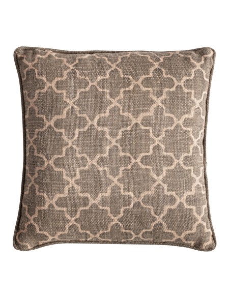 Cojín Narmer de yute beige con fibra natural en ocre y verde – Vical Home | 45x20x45 cm