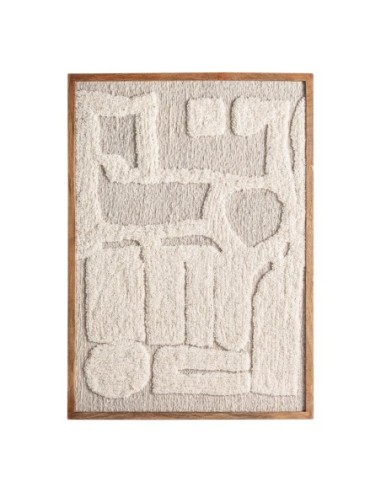 Cuadro Triton Contemporáneo en Algodón Beige y...