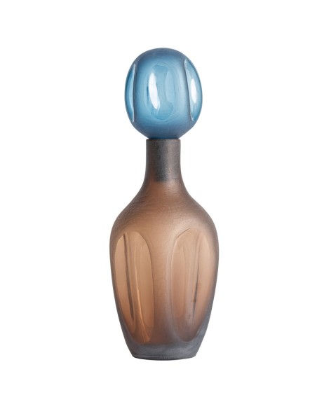 Jarrón Mei Alto de Vidrio Marrón y Azul – Vical Home