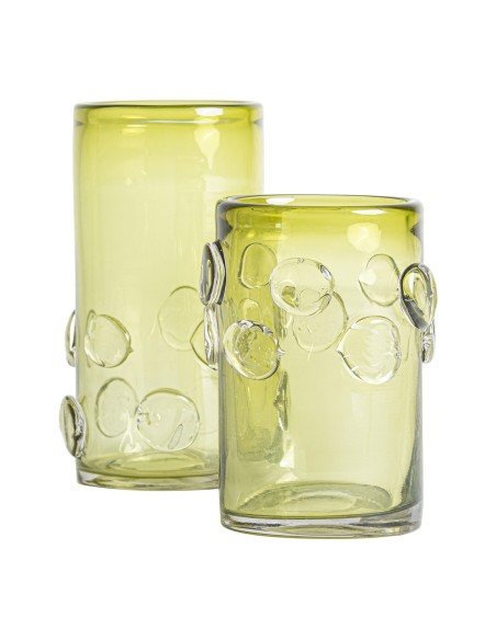 Jarrón Kio Pequeño de Vidrio Verde Traslúcido – Vical Home